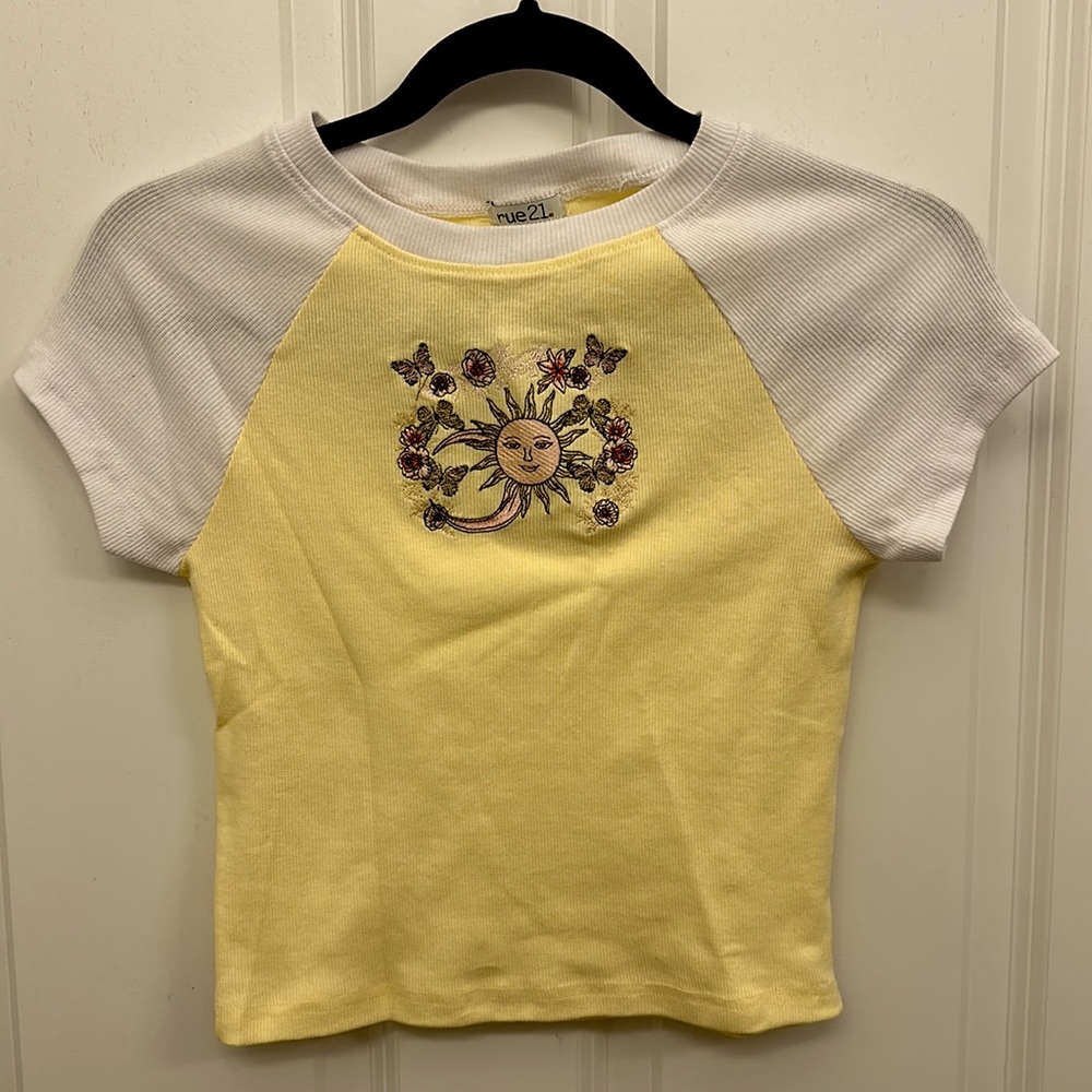 Baseball tee crop top